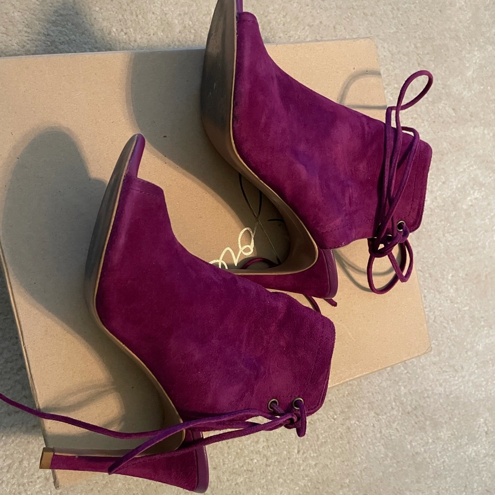 Joie Lexington Peep Toe Plum Bootie
